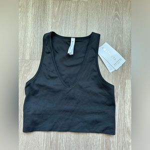 Athleta Aurora Ribbed Crop Tank - black size M. NWT!